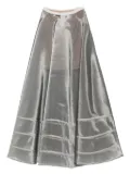 Gemy Maalouf metallic tiered skirt - Silver