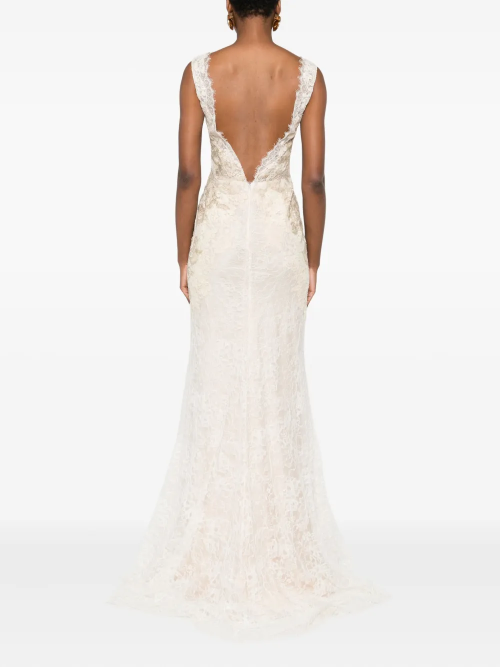 Gemy Maalouf Maxi-jurk met kant Wit