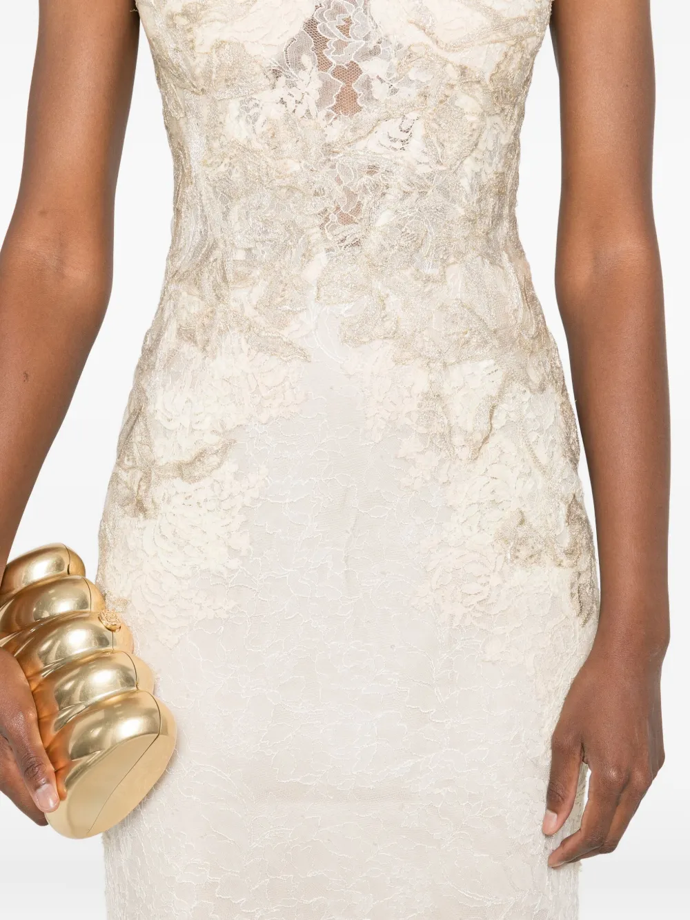 Gemy Maalouf Maxi-jurk met kant Wit