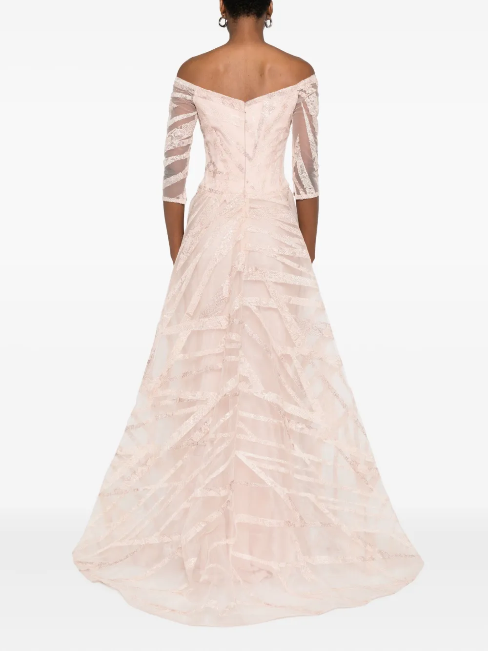 Gemy Maalouf Maxi-jurk met kant Roze