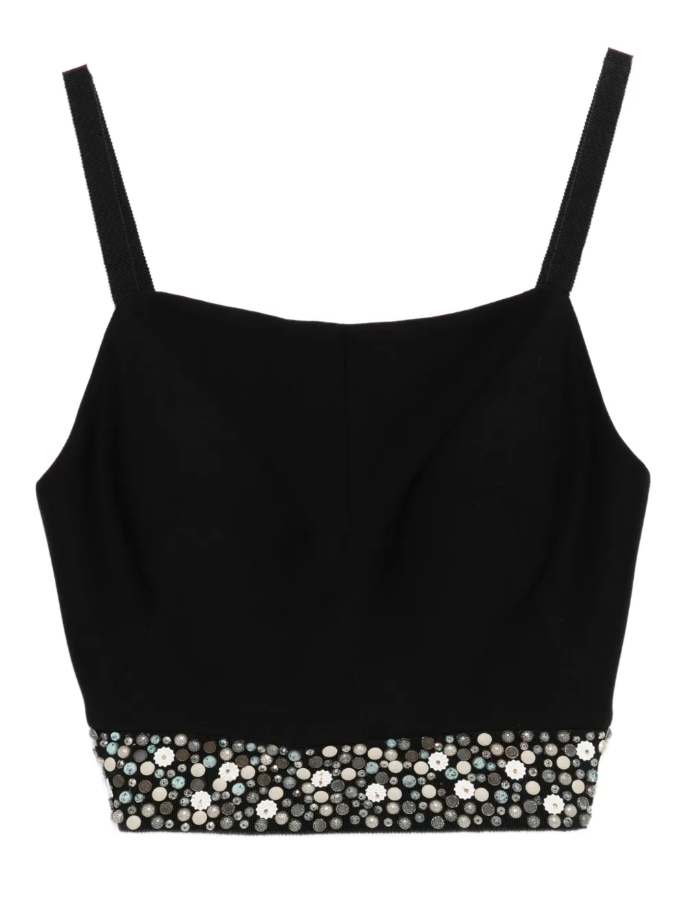 Gemy Maalouf stud-embellished cropped top | Black | Image 1