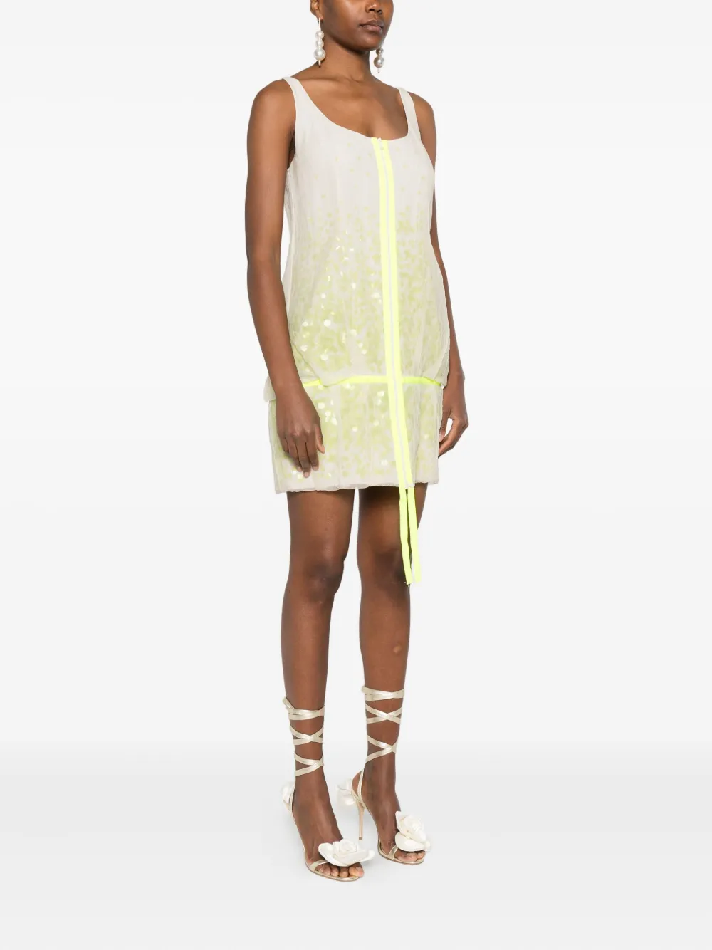 Gemy Maalouf Sequin-embellished Minidress In White