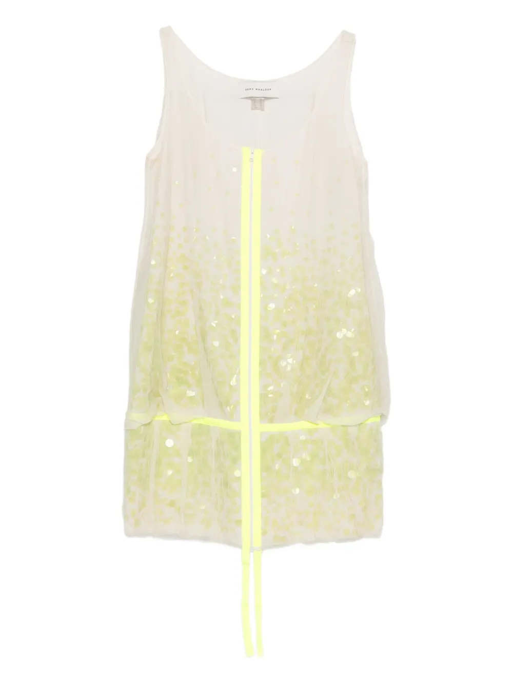 Gemy Maalouf Sequin-embellished Minidress In White
