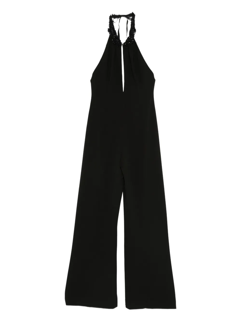 Gemy Maalouf bead-embellished halterneck jumpsuit | Black | Image 1