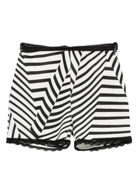 Gemy Maalouf stripe lace-trimmed shorts