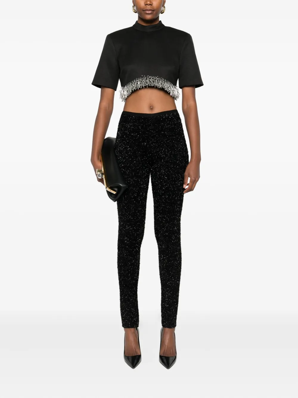 Gemy Maalouf Legging met glitter - Zwart