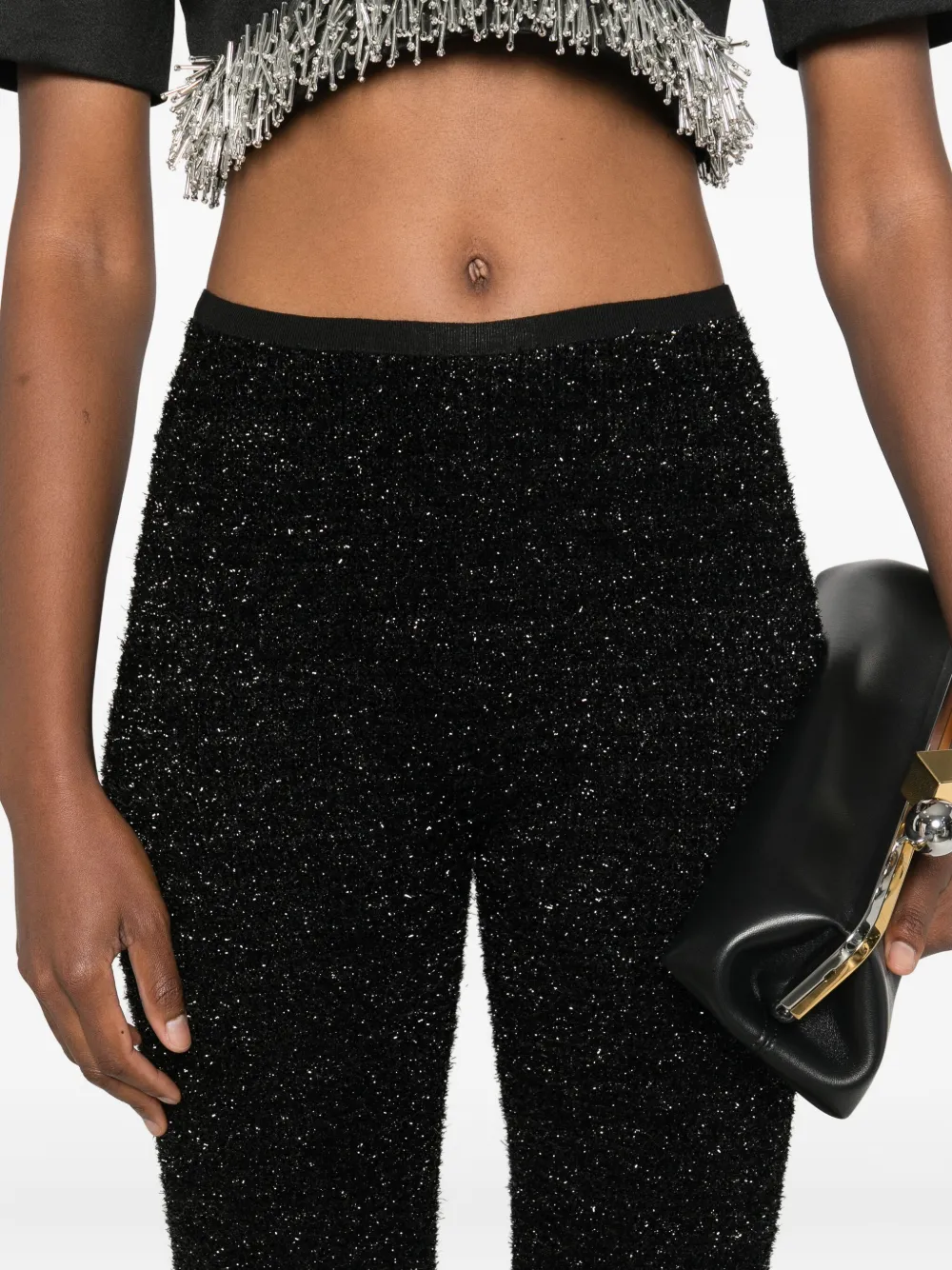 Gemy Maalouf Glitter-effect Leggings In Black