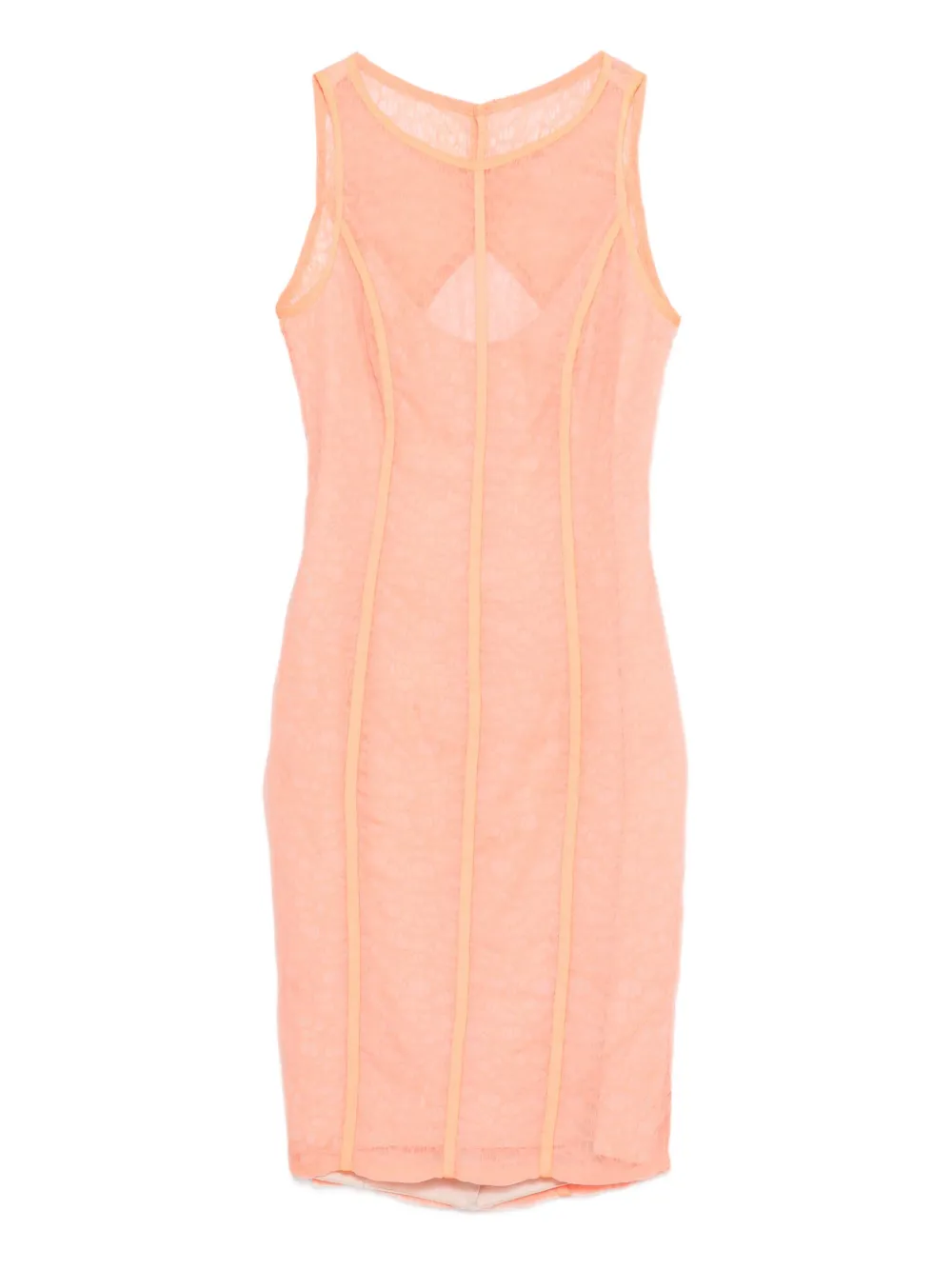 Gemy Maalouf Lace-pattern Panelled Dress In Pink
