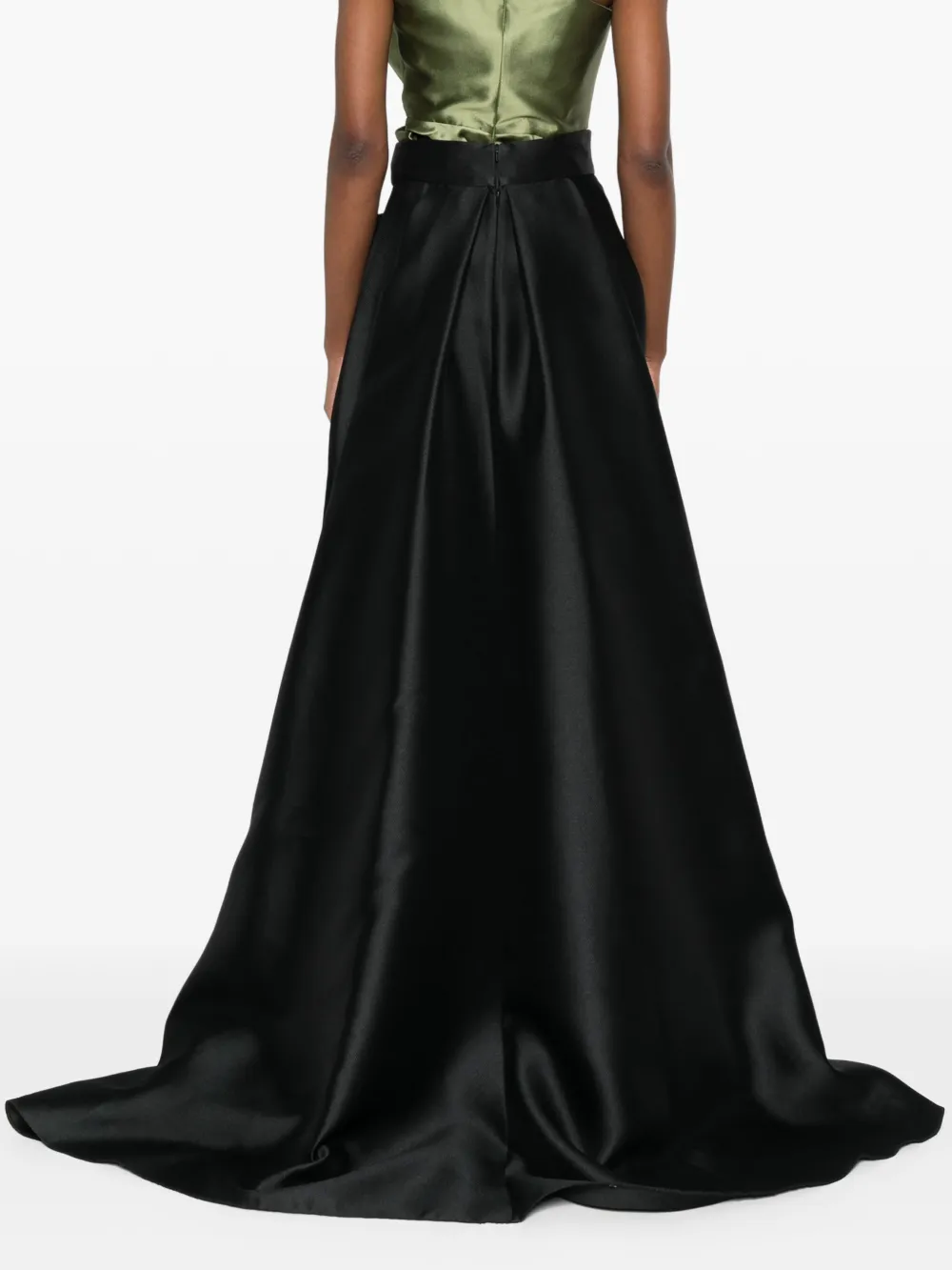 Gemy Maalouf Asymmetric Fluted Skirt In Black