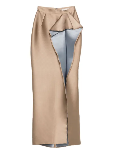 Gemy Maalouf ruffled slit skirt