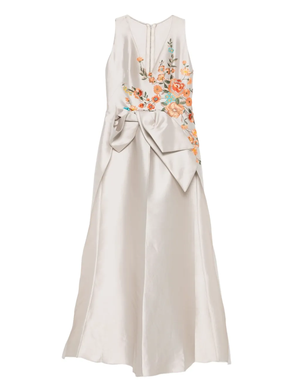 Gemy Maalouf floral-embroidered bow top | Neutrals | Image 1