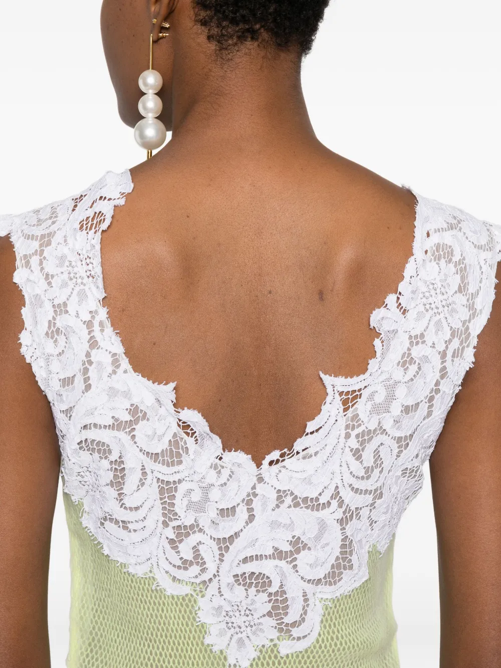 Gemy Maalouf Mini-jurk met kanten vlakken Wit