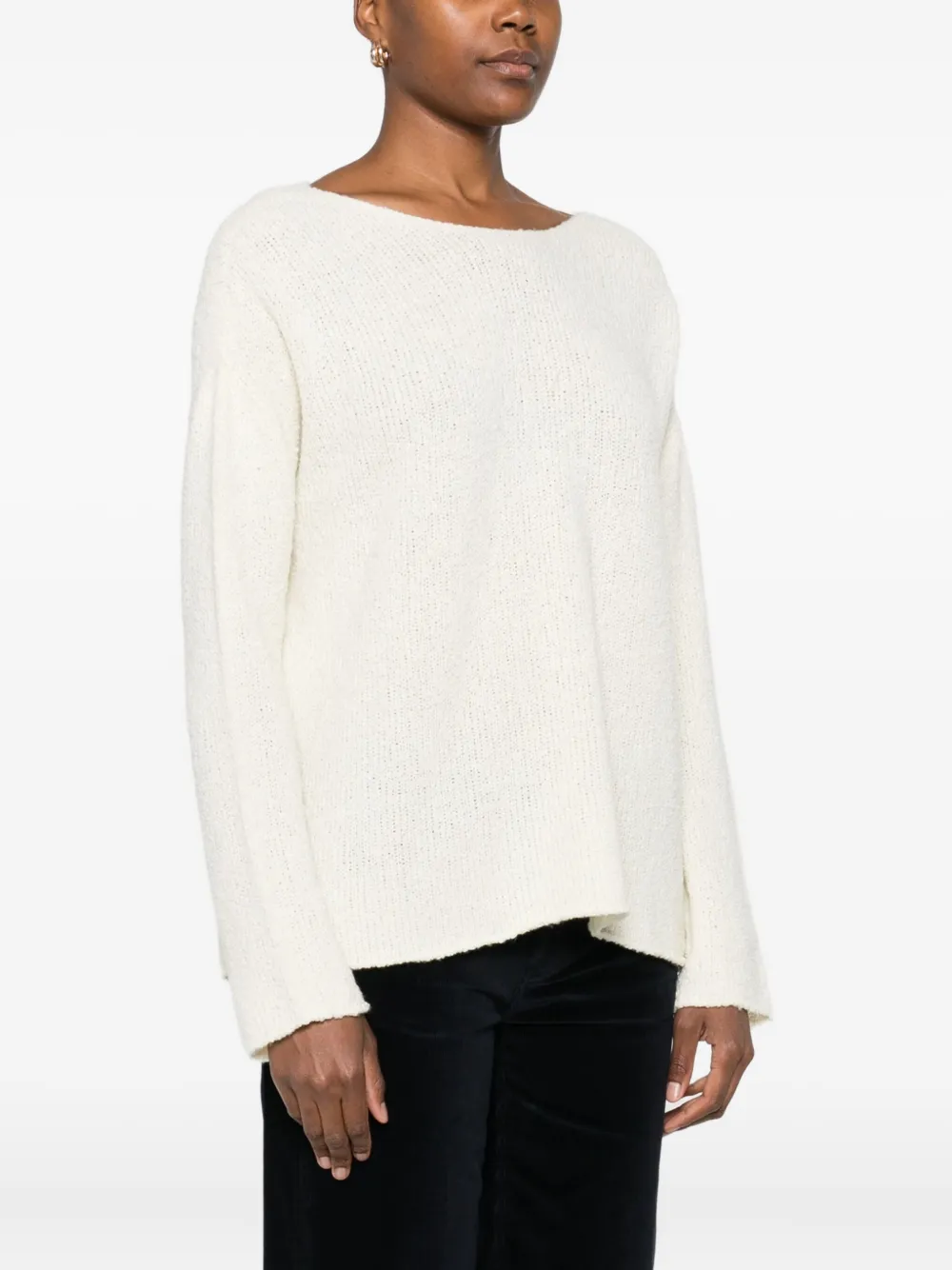 Roberto Collina Trui met boothals Wit