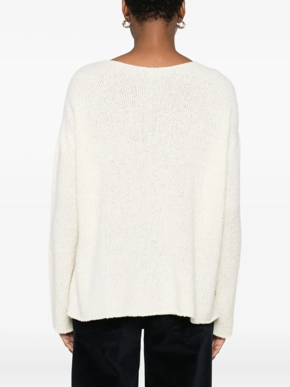 Roberto Collina Trui met boothals Wit