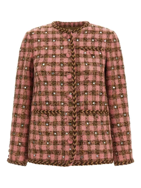 Giuseppe Di Morabito rhinestone gingham blazer