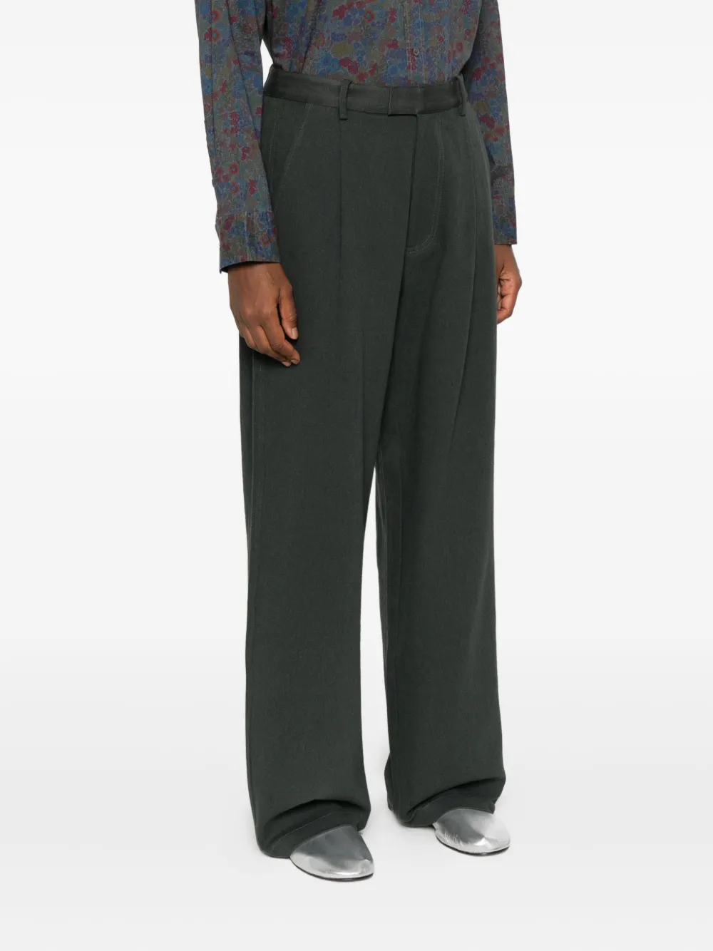  6397 Pantaloni Con Pieghe - Grigio 
