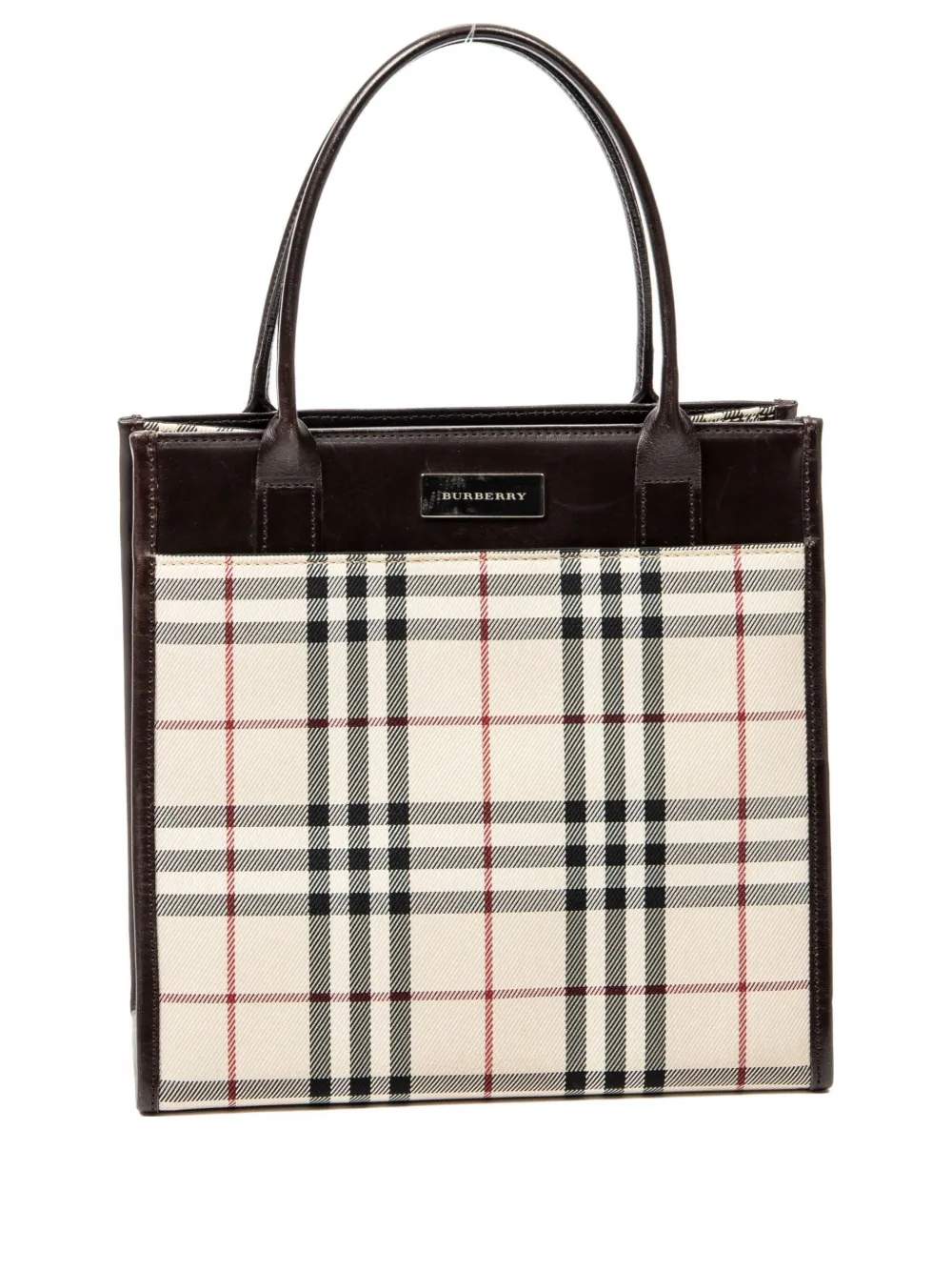 Burberry Pre-Owned Borsa tote a quadri - Toni neutri