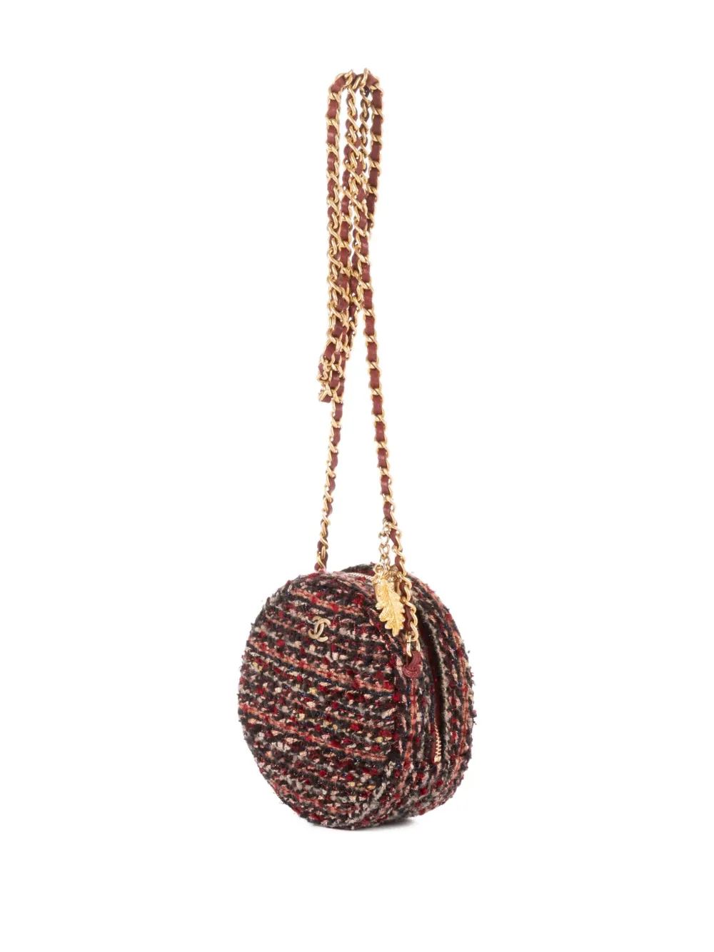 CHANEL Pre-Owned Tweed ronde schoudertas - Paars