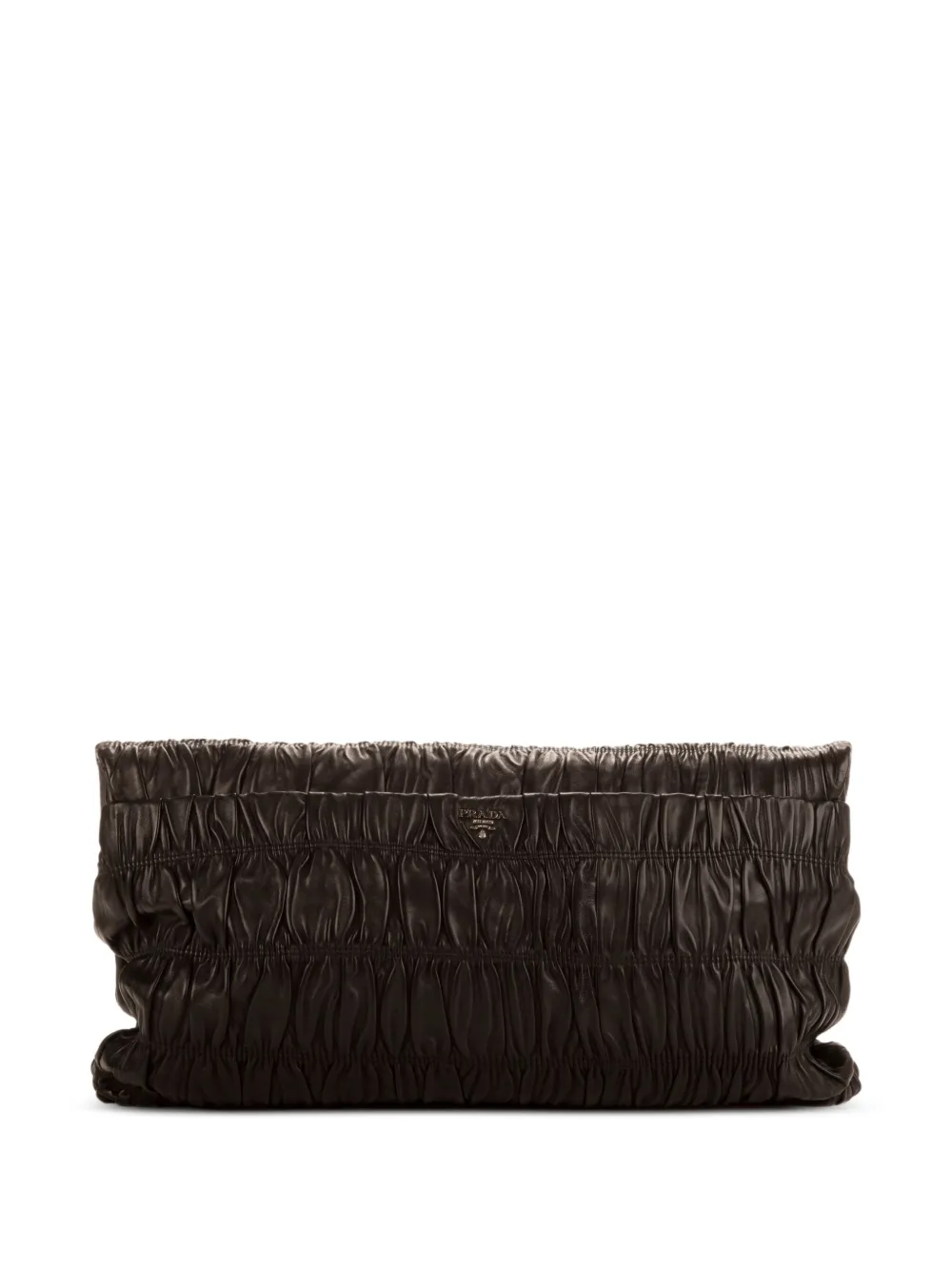 Pre-owned Prada Pleated Clutch Bag In Black