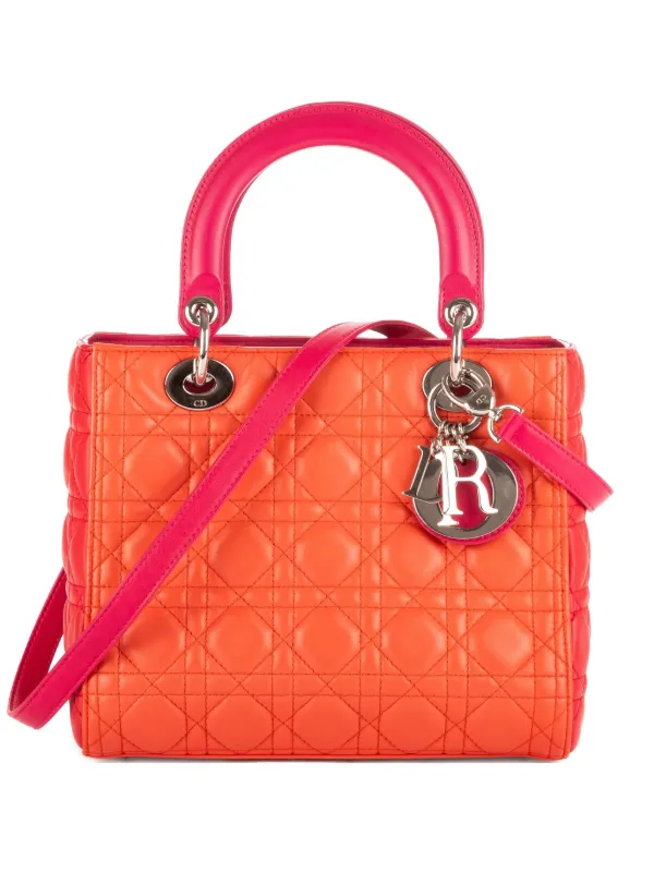 Dior Pre-owned 2000 Cannage Lady Dior Handbag in Orange
