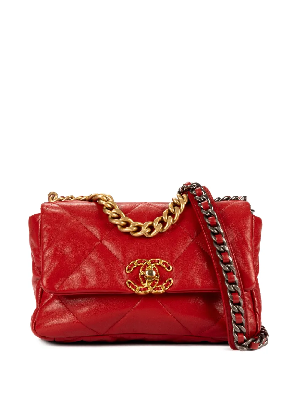CHANEL Pre-Owned Borsa a spalla Classic 19 Flap - Rosso