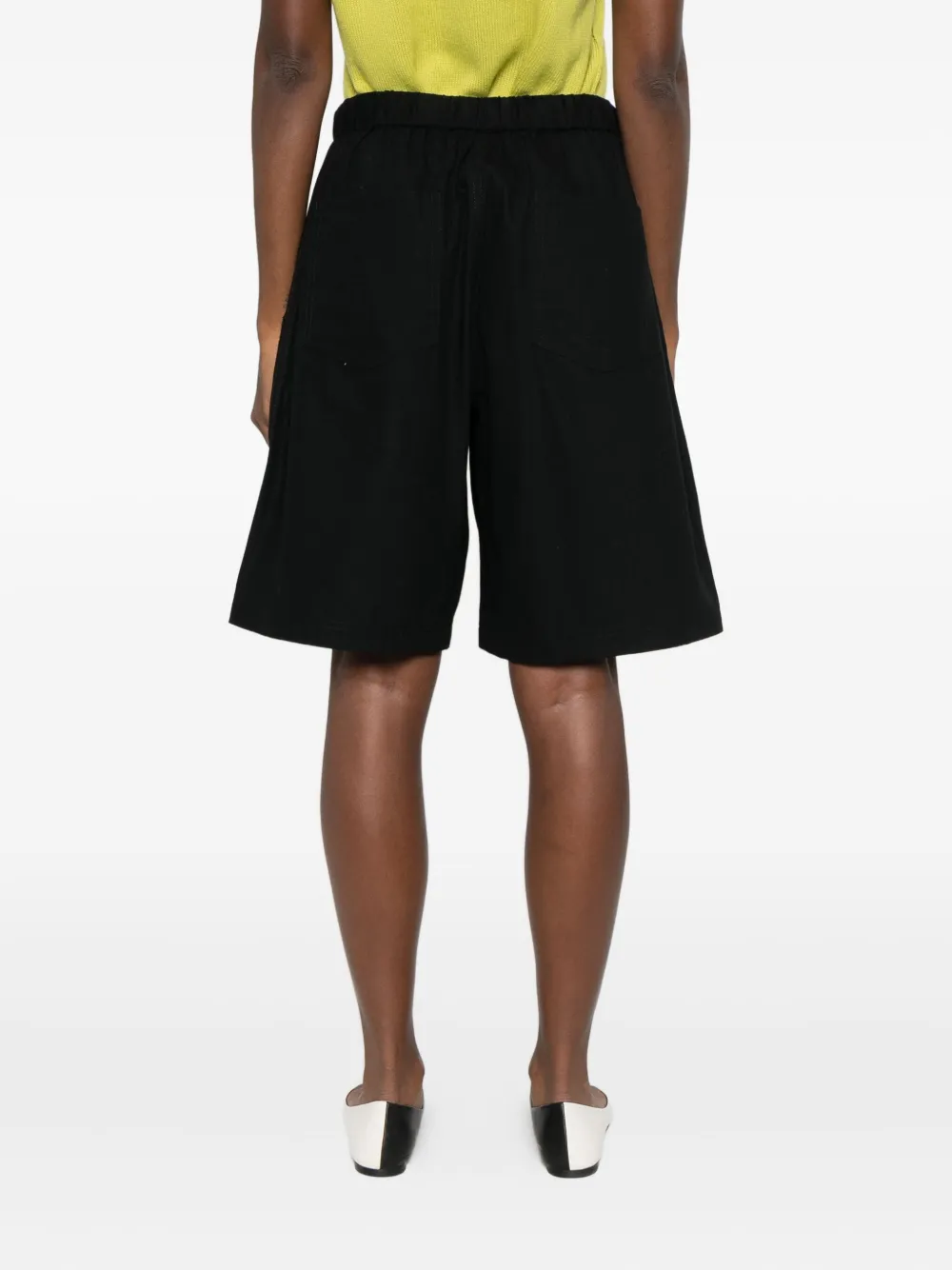 6397 Elasticated-waist Patch-pocket Shorts In Black