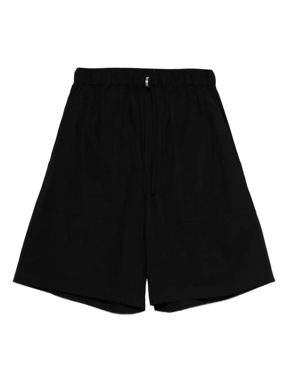 6397 Elasticated-waist Patch-pocket Shorts In Black