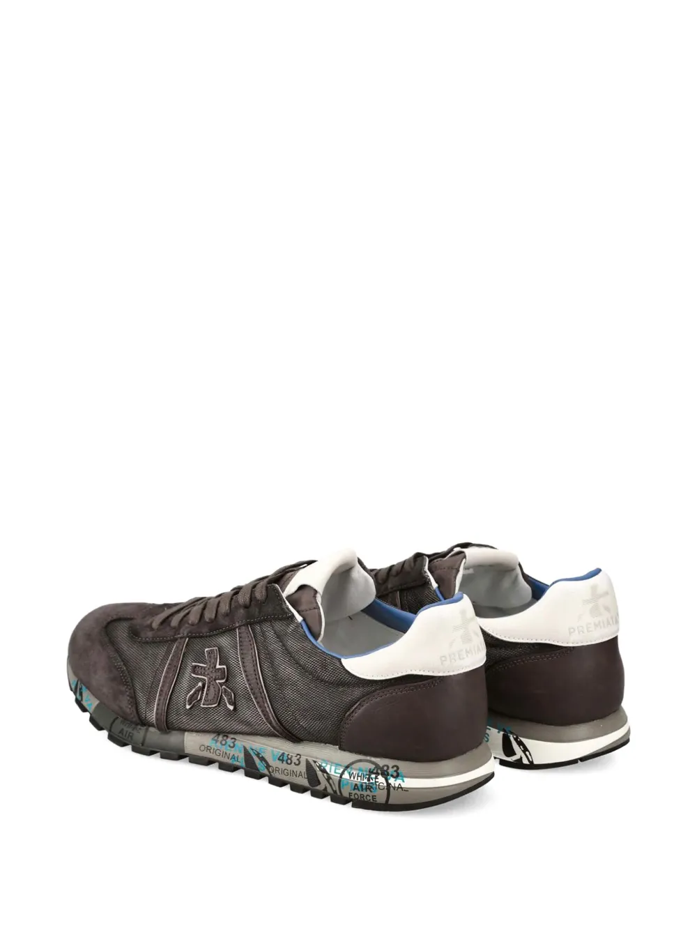 Premiata Lucy 7768 suède sneakers met vlakken Bruin