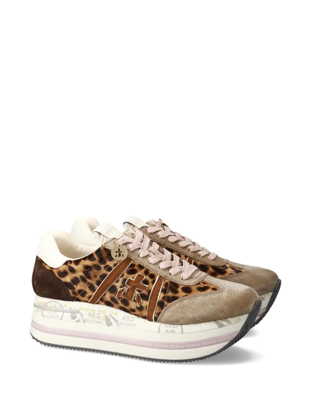 Premiata Beth 7741 leopard-print platform sneakers Brown