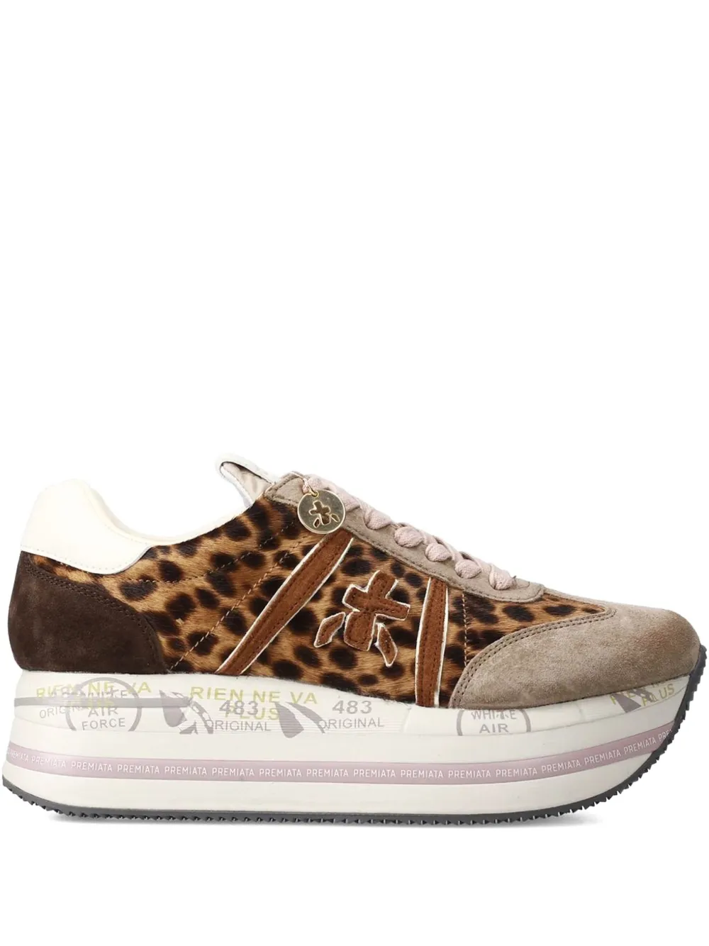 Premiata Beth 7741 leopard-print platform sneakers Brown