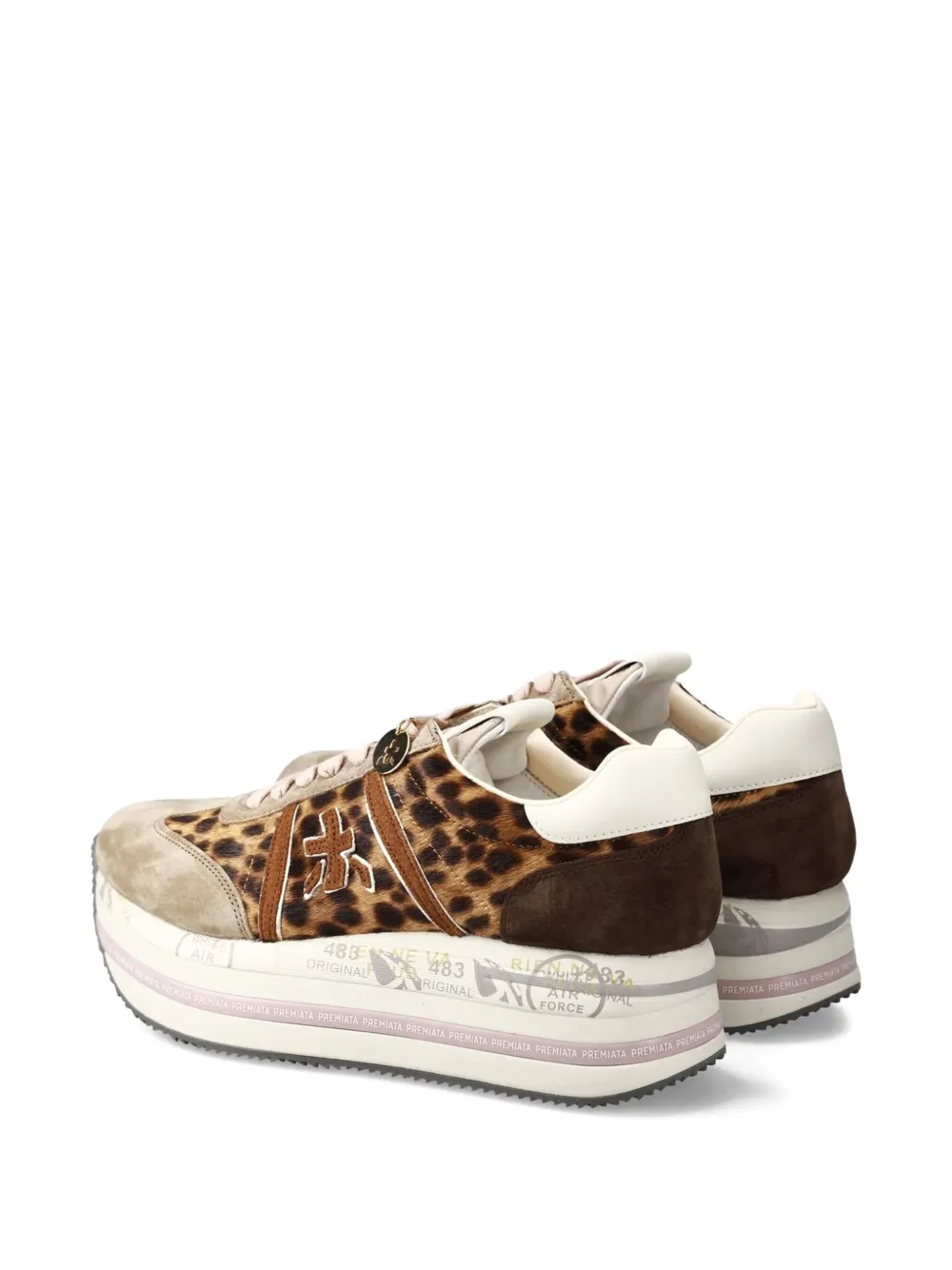 Premiata Beth 7741 leopard-print platform sneakers Brown