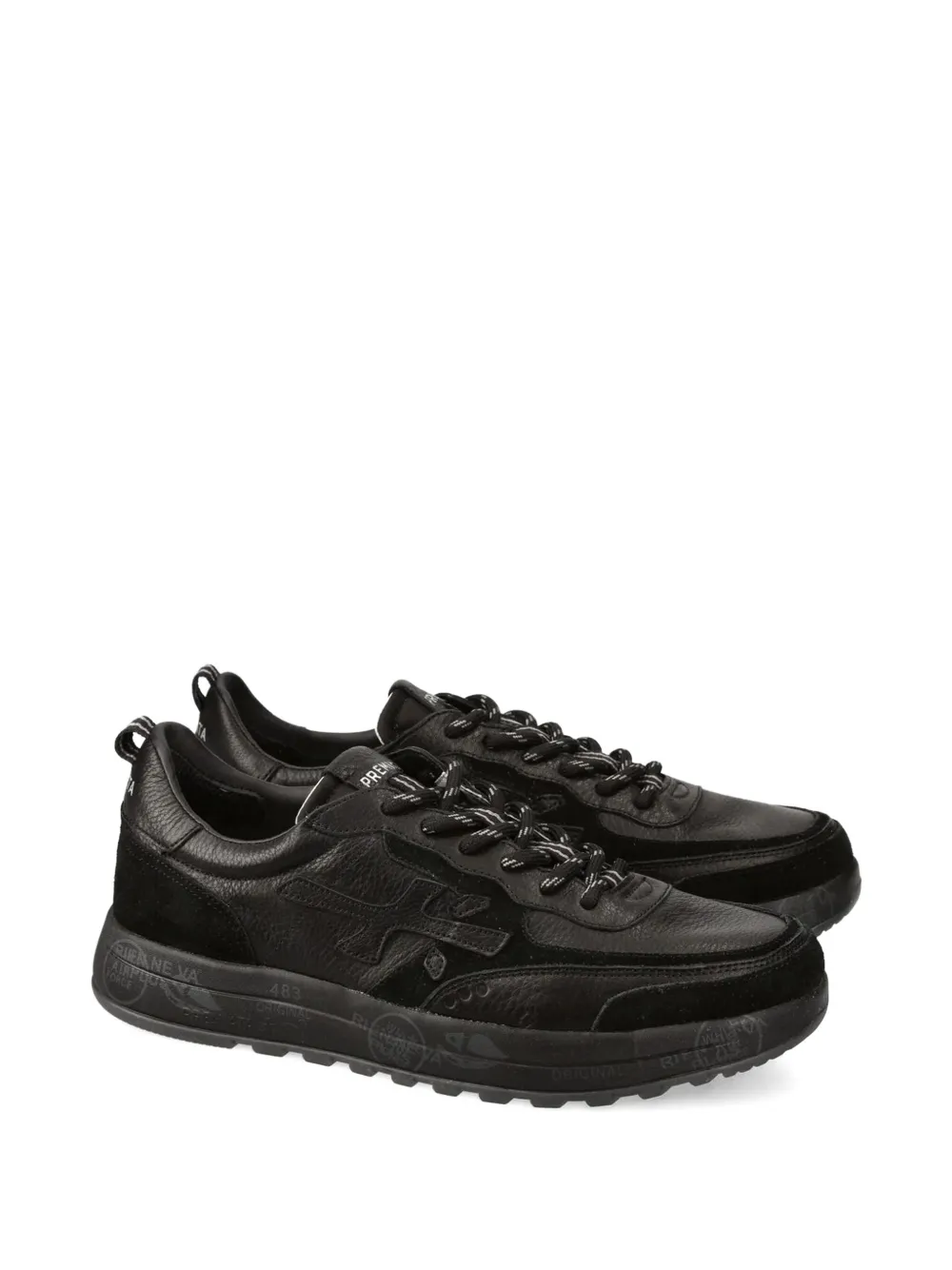 Premiata Nous 7732 lace-up suede-detail sneakers Black