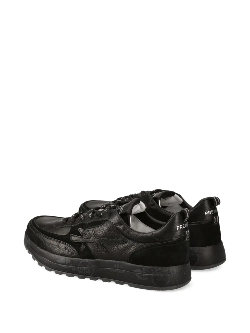Premiata Nous 7732 lace-up suede-detail sneakers Black