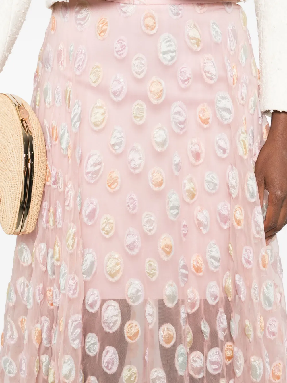 Gemy Maalouf Dot-embellished Skirt In Multi
