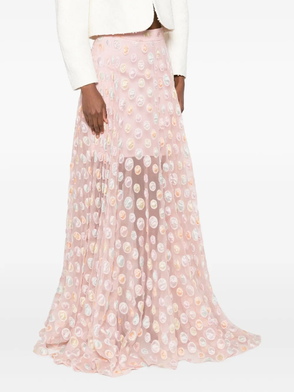 Gemy Maalouf Dot-embellished Skirt In Multi