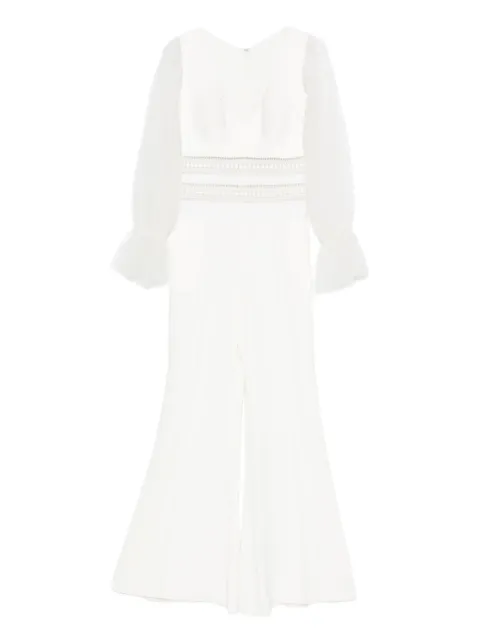 Gemy Maalouf lace-insert flared jumpsuit