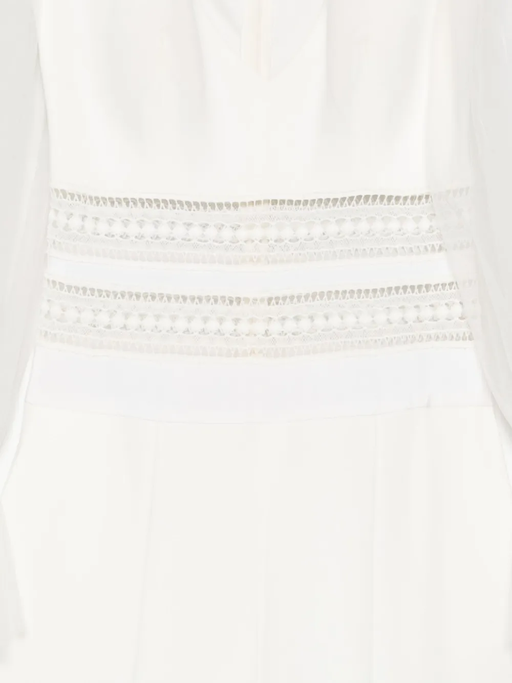  Gemy Maalouf Lace-insert Flared Jumpsuit - White 