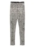 Gemy Maalouf lace-pattern metallic leggings - Silver