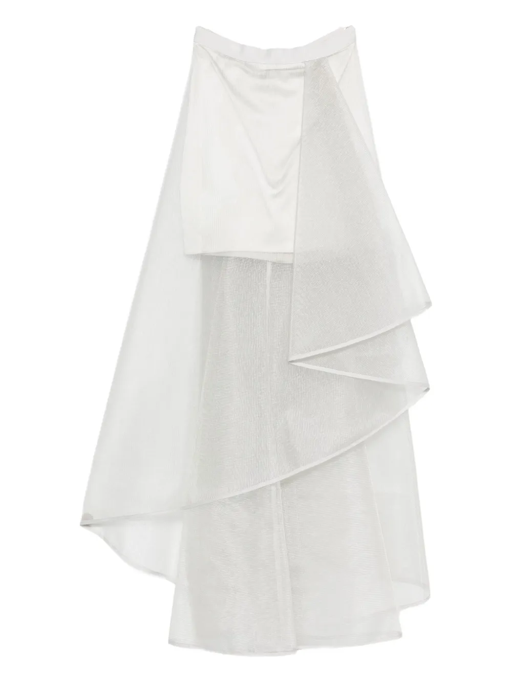 Gemy Maalouf Gonna asimmetrica a strati - Argento