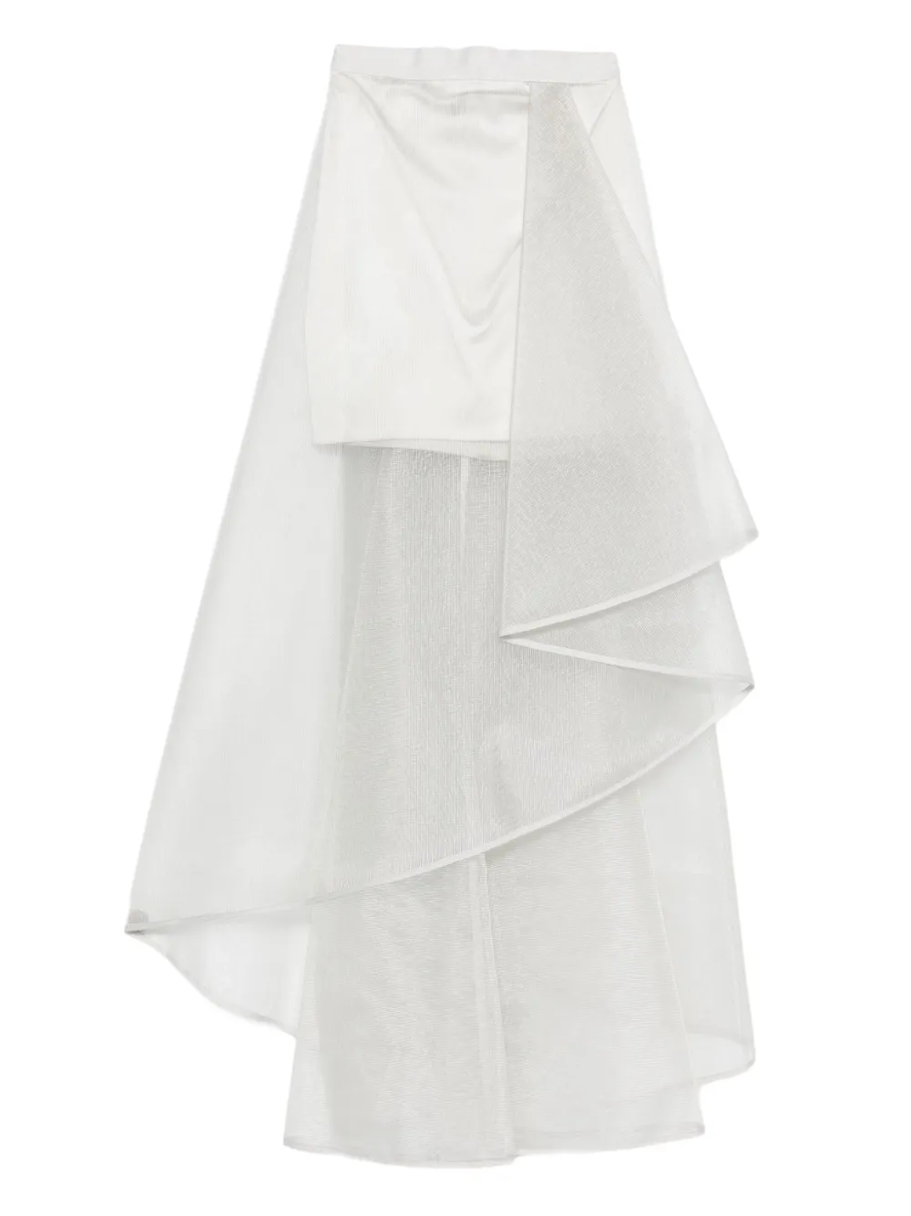 Gemy Maalouf asymmetric layered skirt | Silver | Image 1