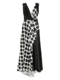 Gemy Maalouf polka-dot ruffled maxi dress - White
