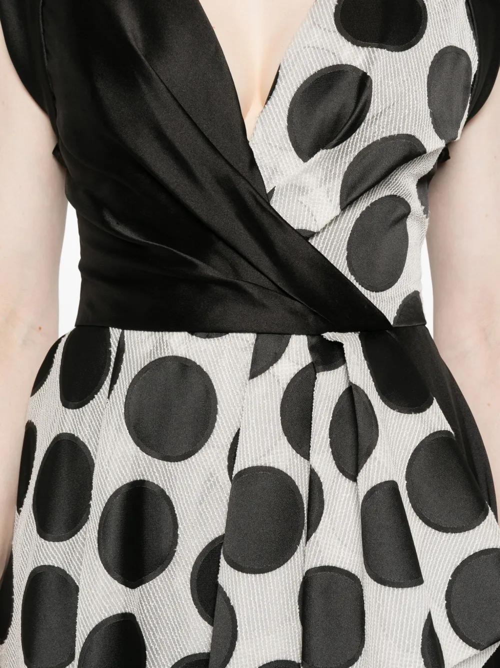 Gemy Maalouf Maxi-jurk met stippen en ruches Wit