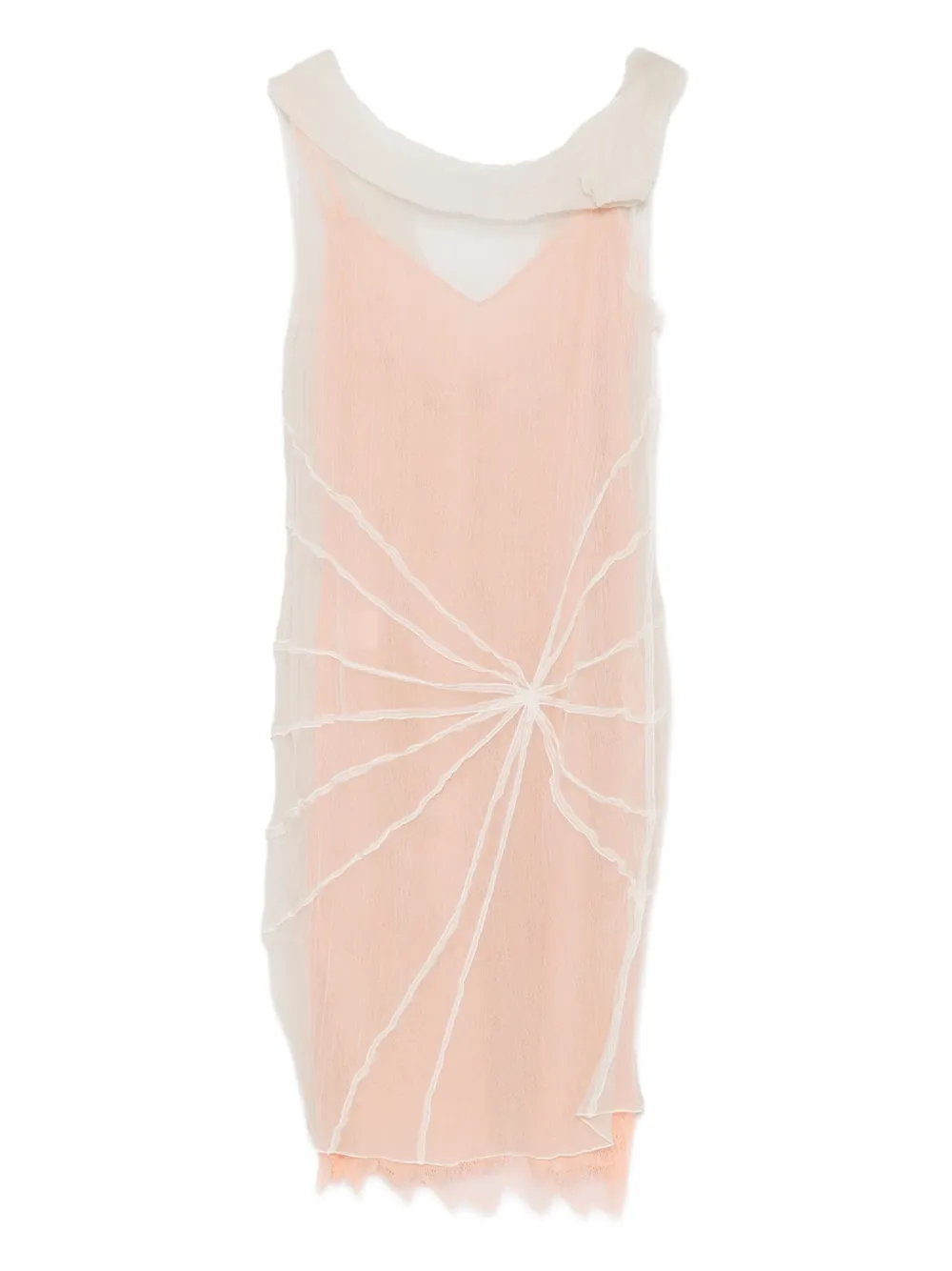 Gemy Maalouf lace-trim sheer-overlay dress | Neutrals | Image 1