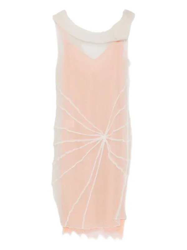 Gemy Maalouf Lace Trim Sheer-overlay Dress - Neutrals Gemy Maalouf Lace Trim Sheer-overlay Dress - Neutrals