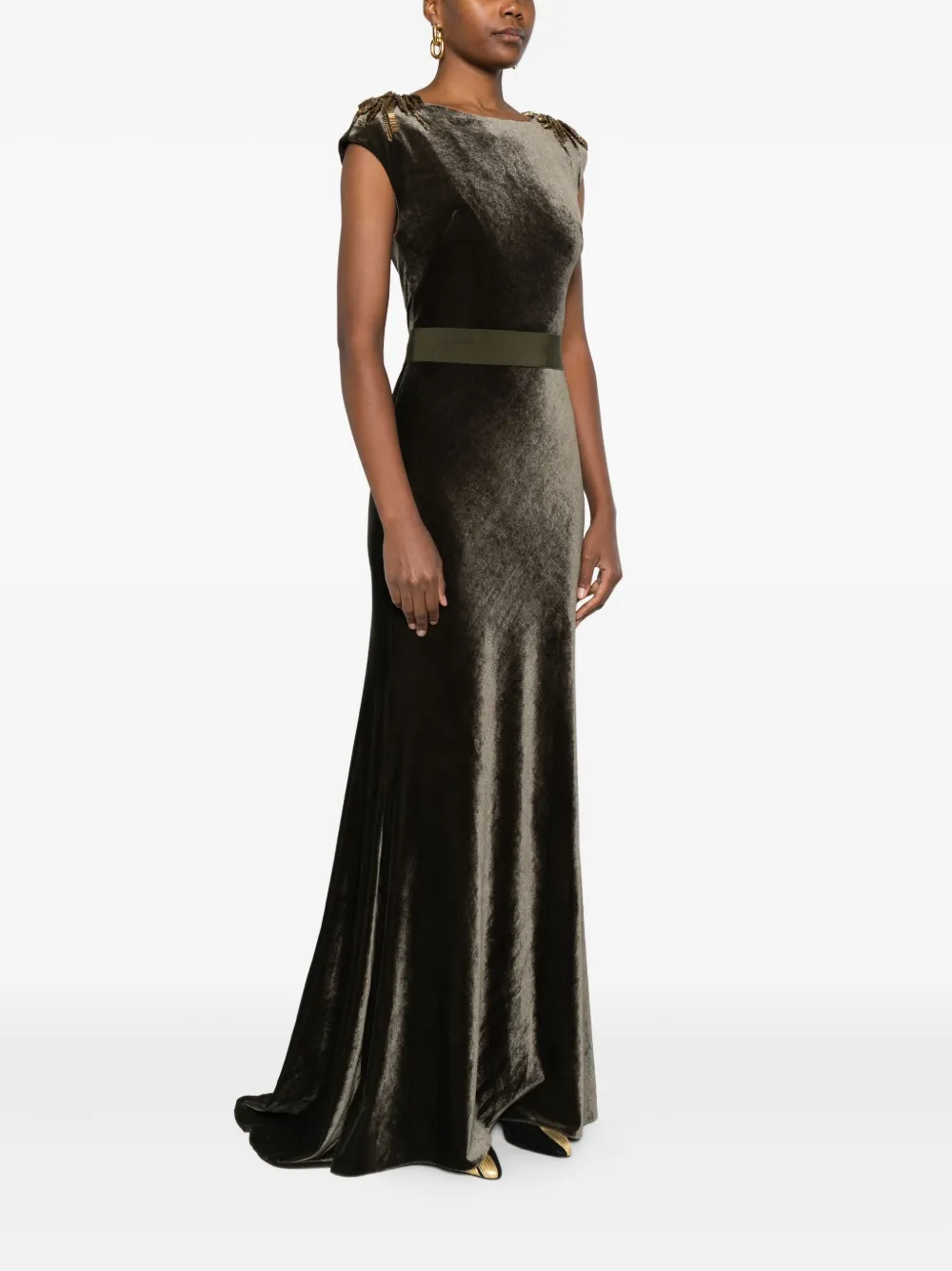 Gemy Maalouf Jurk verfraaid met pailletten Groen