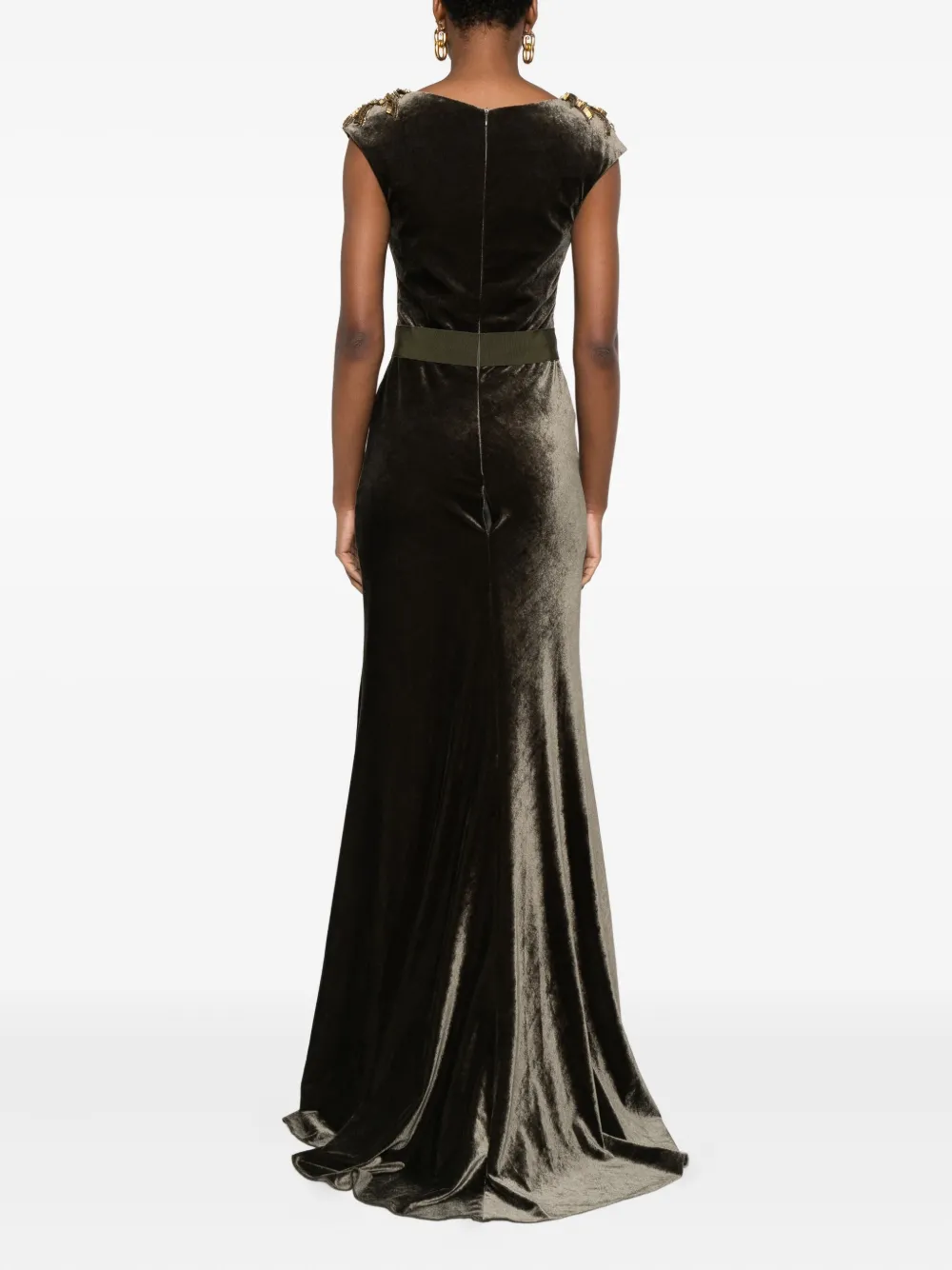 Gemy Maalouf Jurk verfraaid met pailletten Groen