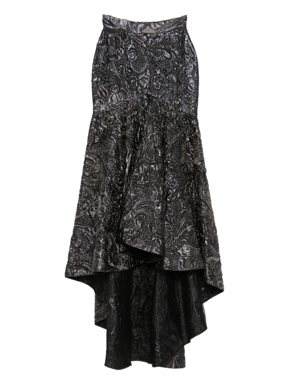 Gemy Maalouf high-low floral-embossed skirt | Black | Image 1