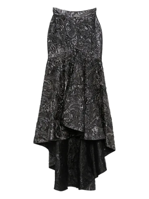 Gemy Maalouf high-low floral-embossed skirt