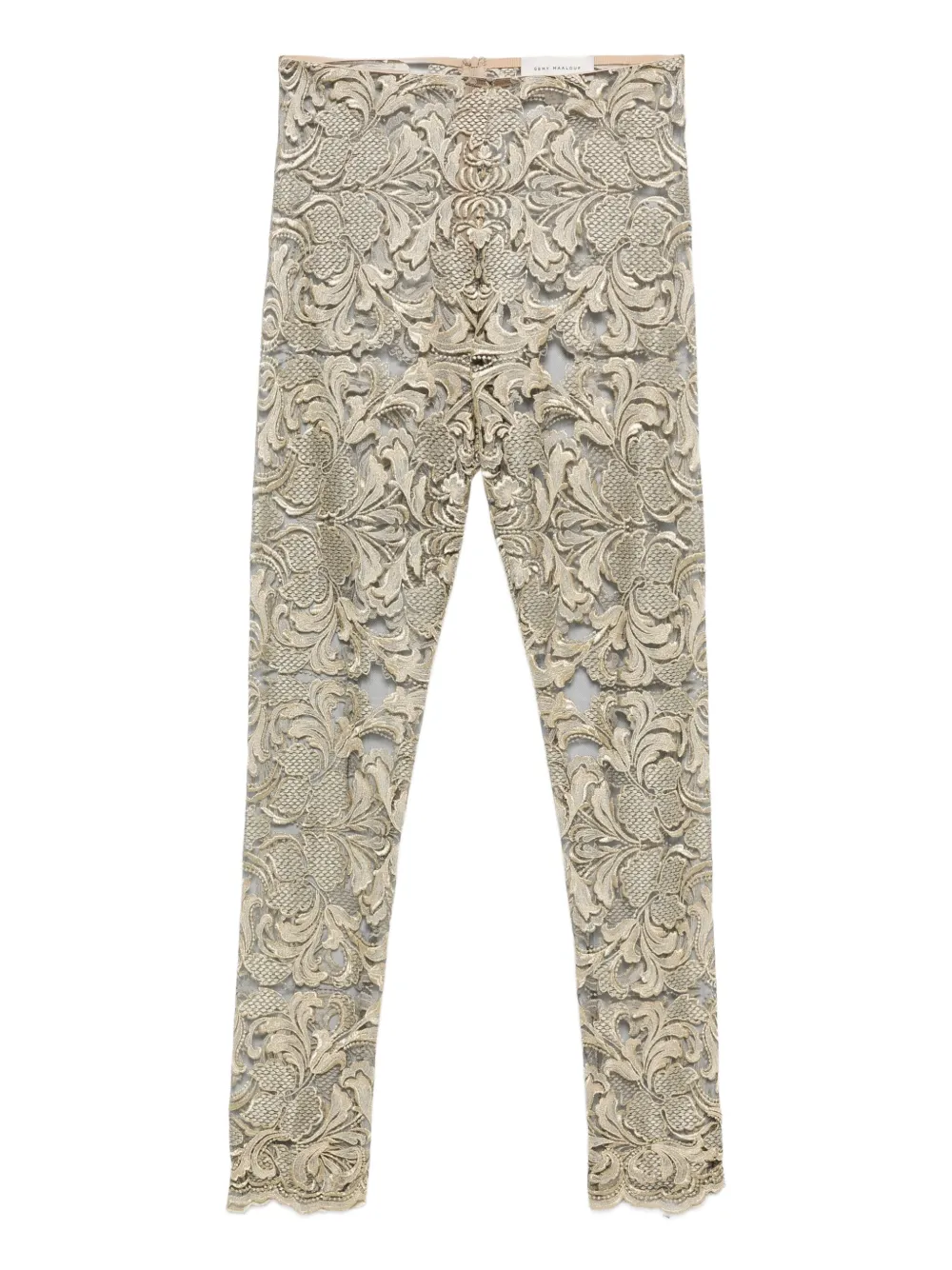 Gemy Maalouf lace-floral trousers | Neutrals | Image 1