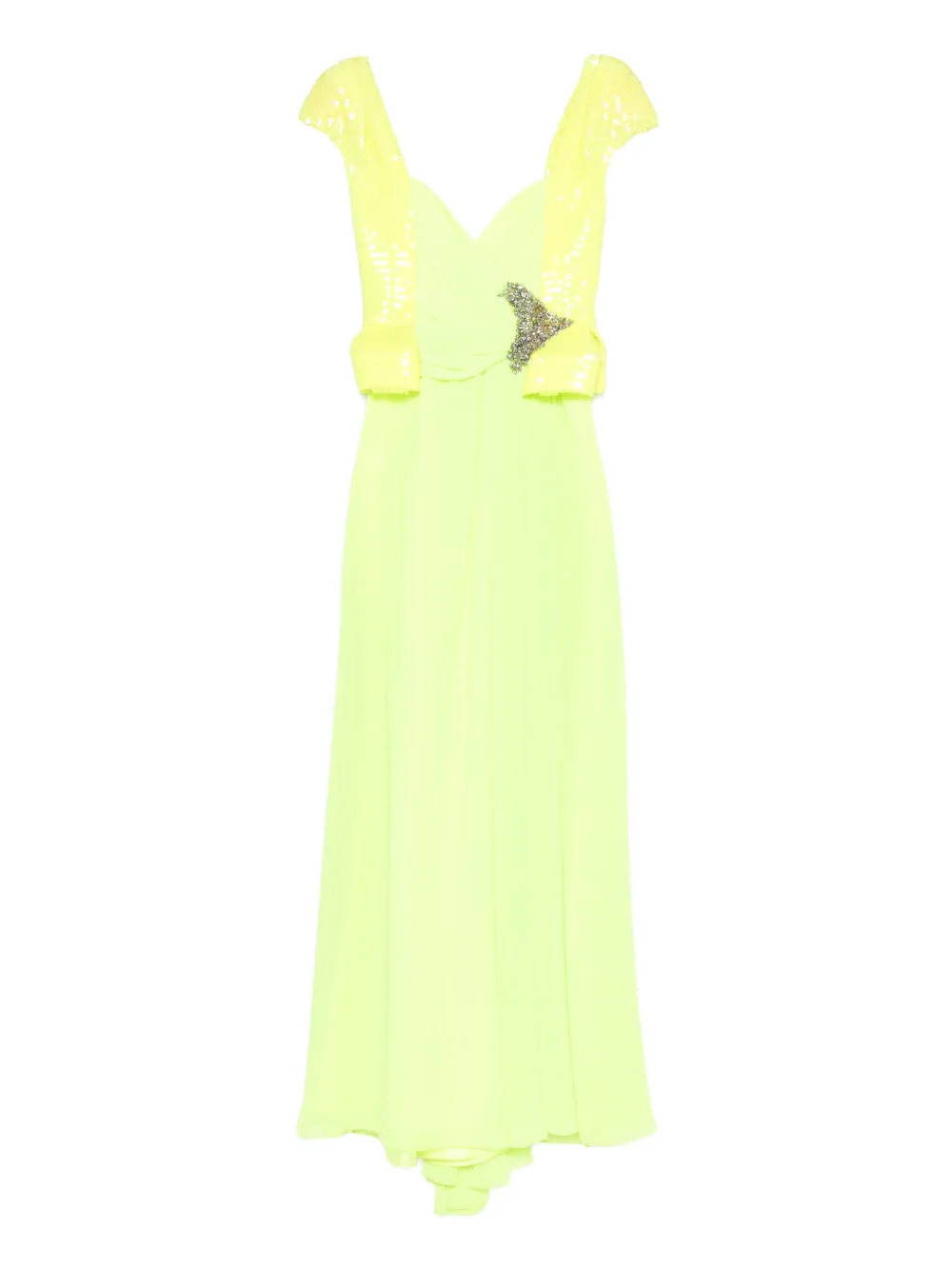 Gemy Maalouf Sequin-embellished Bodice Skirt In Yellow